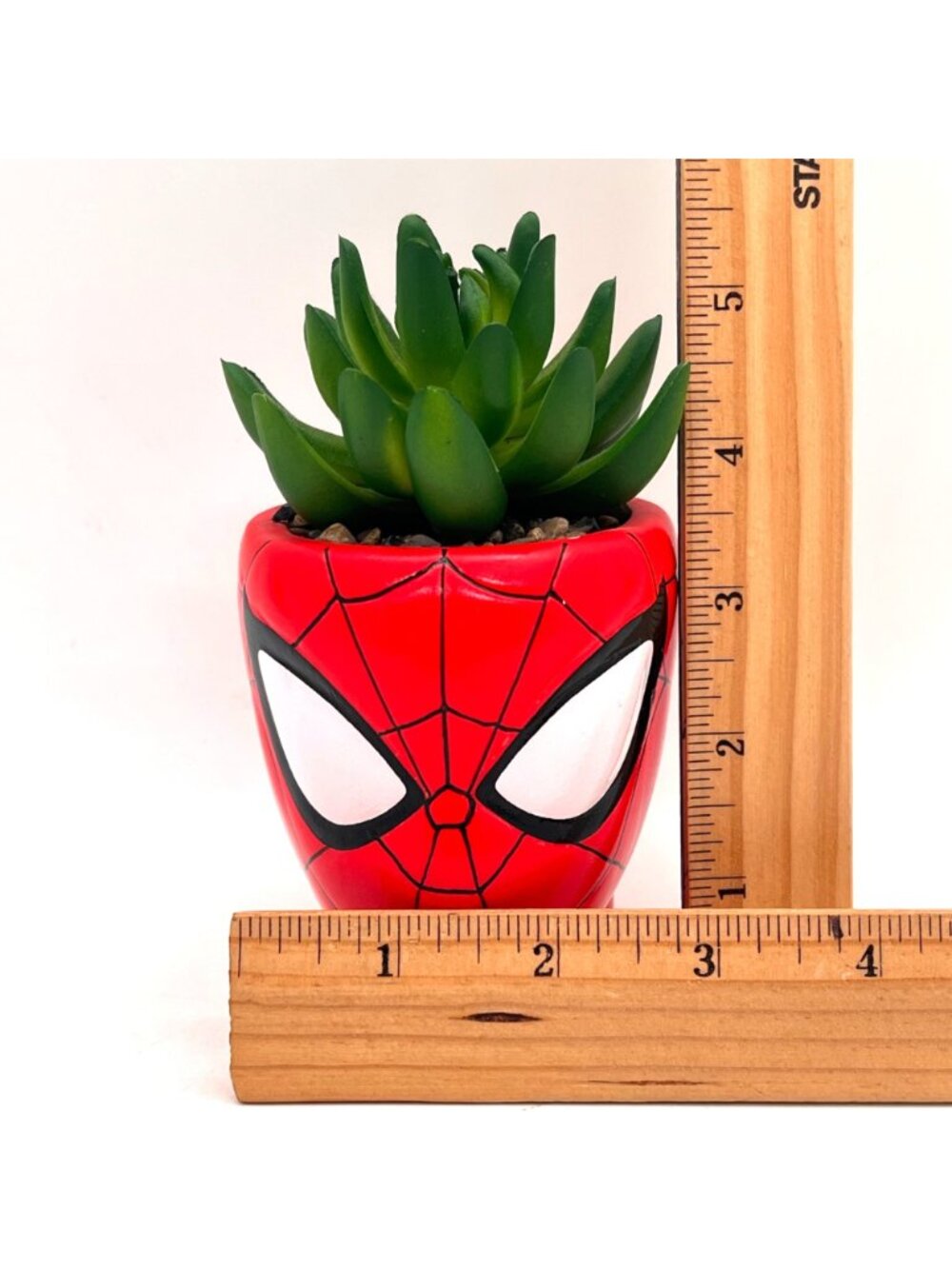 Spider-Man Planter Pot By Marvel Comics 5.5" Tall Artificial Succulent & Gravel - Picture 3 of 14